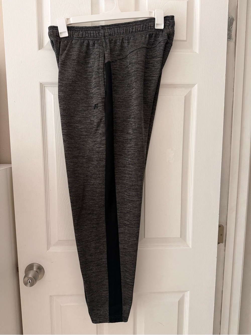 RUSSELL Gray Active Jogger Pants with Black Stripe